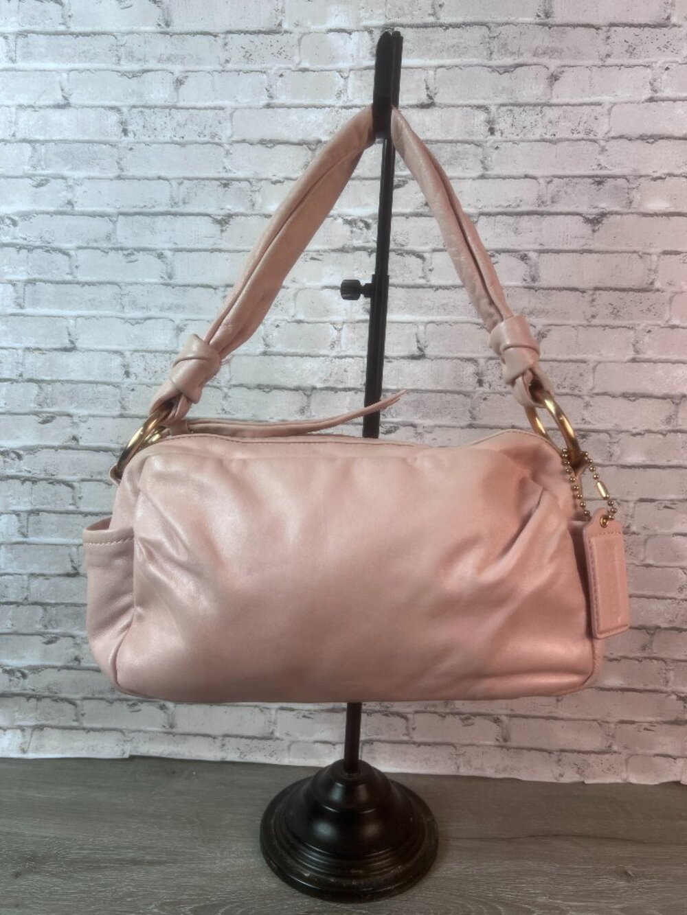 COACH 13442 PARKER Pale Pink Hobo Handbag Satchel Leather Shoulder Bag